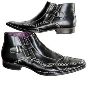Giorgio Brutini Black Leather Ankle Boots Mens Size 10.5